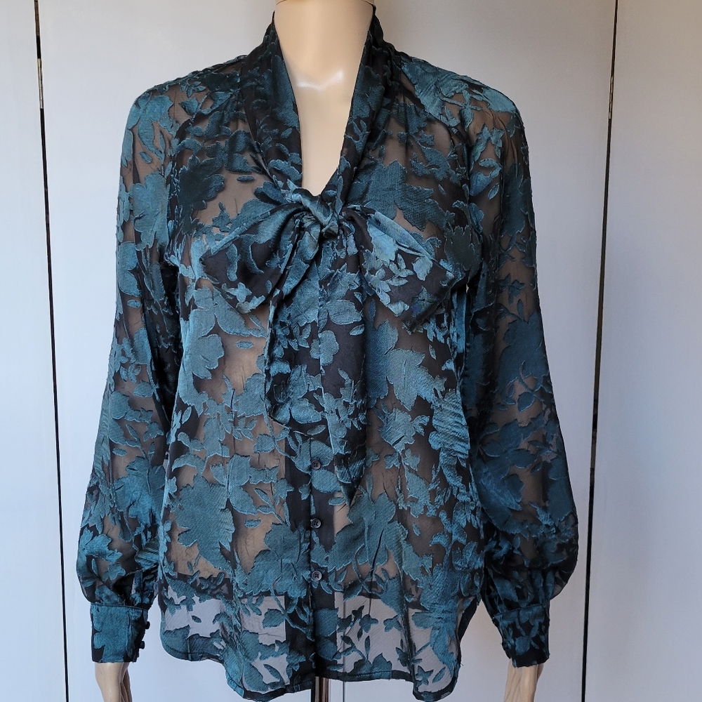 Cooper & Ella Teal Burnout Blouse